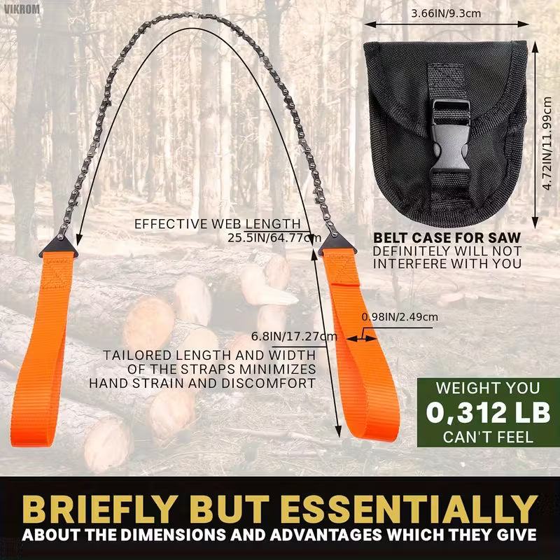 Survival Wire Saw - Portable Stainless Steel Emergency Hand Saw for Camping & Hiking