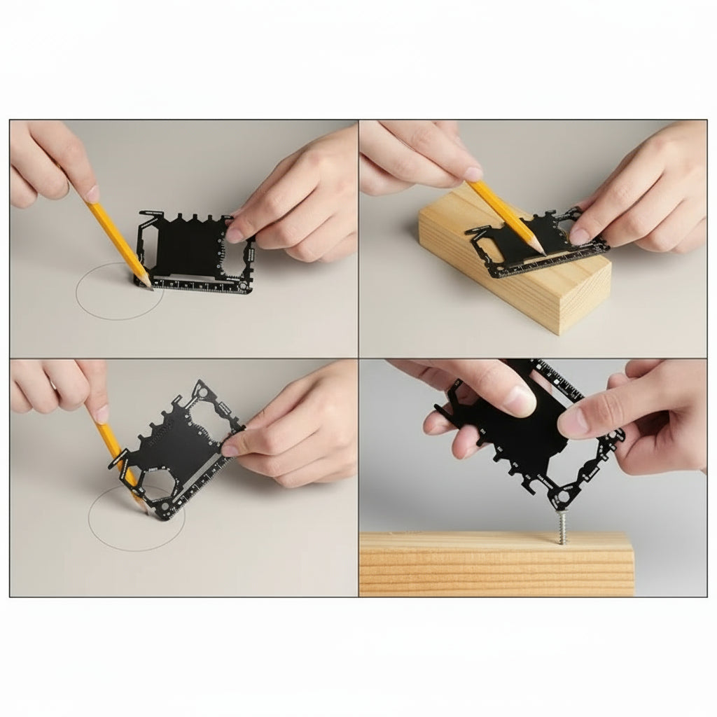 46-in-1 Tactical Card Tool - Bottle Opener, Screwdriver, Can Opener, Fire Starter