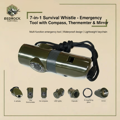 7-in-1 Survival Whistle - Bedrock Survival Template