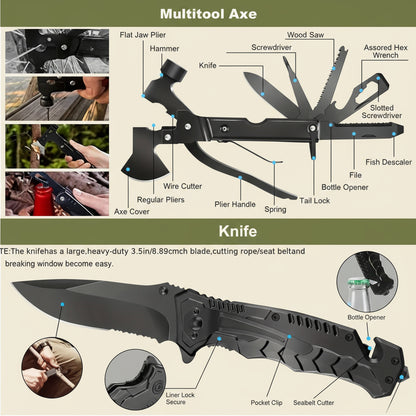 Bedrock Emergency Kit - Camping Survival Tools and Medical Supplies