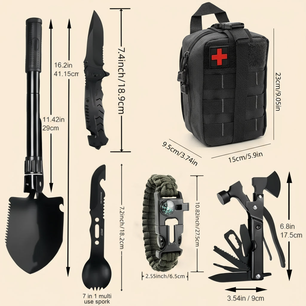 Bedrock Tactical Survival Kit - Emergency Gear and First Aid Essentials