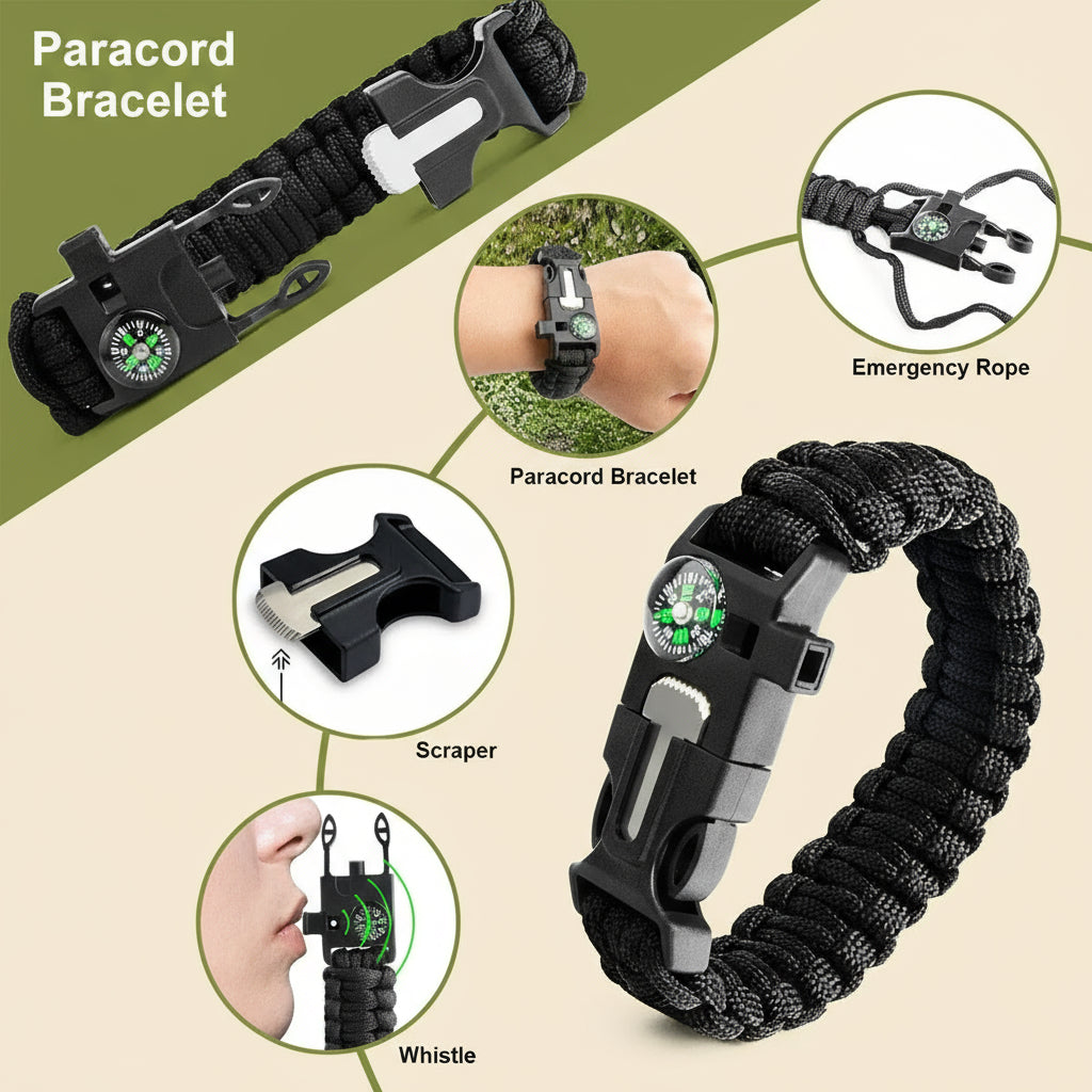 Bedrock Tactical Survival Kit - Paracord Bracelet and Emergency Tools