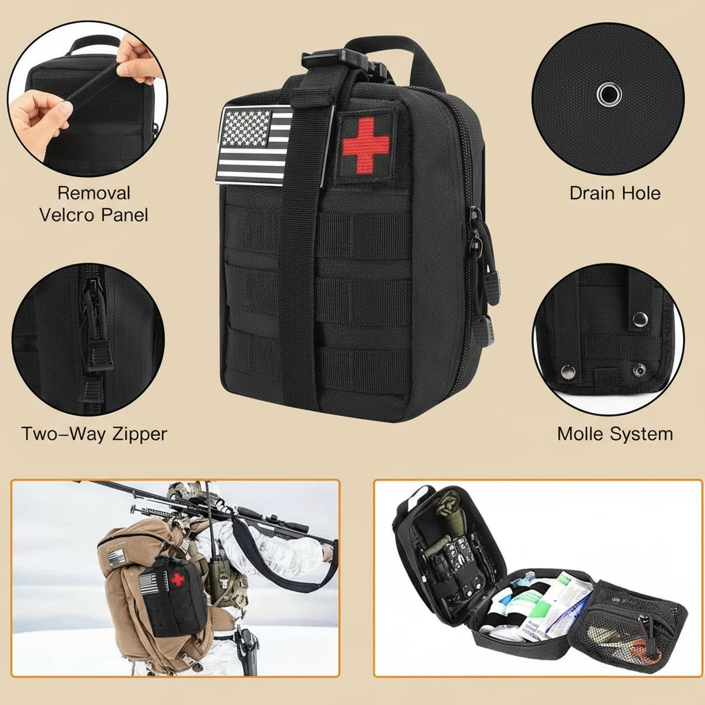 Complete 142-Piece Emergency Survival Kit - First Aid and Tactical Equipment