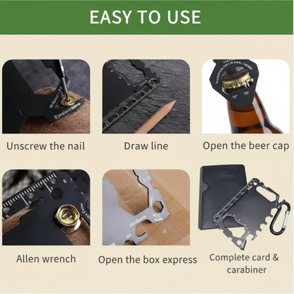 Credit Card Size Tactical Multitool - Pocket EDC Survival Tool Kit