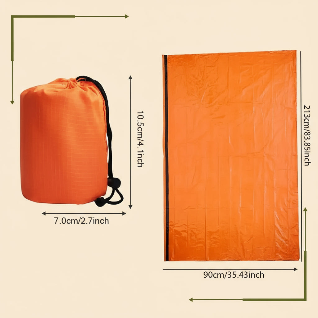 Thermal Mylar Emergency Sleeping Bag - Waterproof & Ultralight