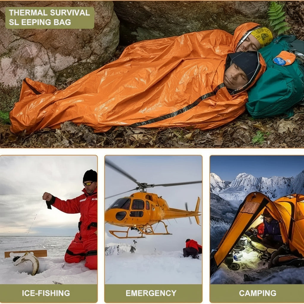 Thermal Mylar Emergency Sleeping Bag - Waterproof & Ultralight