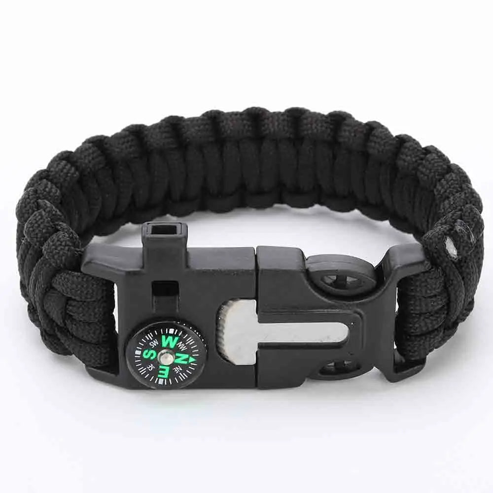 Tactical Survival Bracelet 5-in-1 - Paracord with Compass, Whistle & Cutting Tool