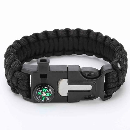 Tactical Survival Bracelet 5-in-1 - Paracord with Compass, Whistle & Cutting Tool
