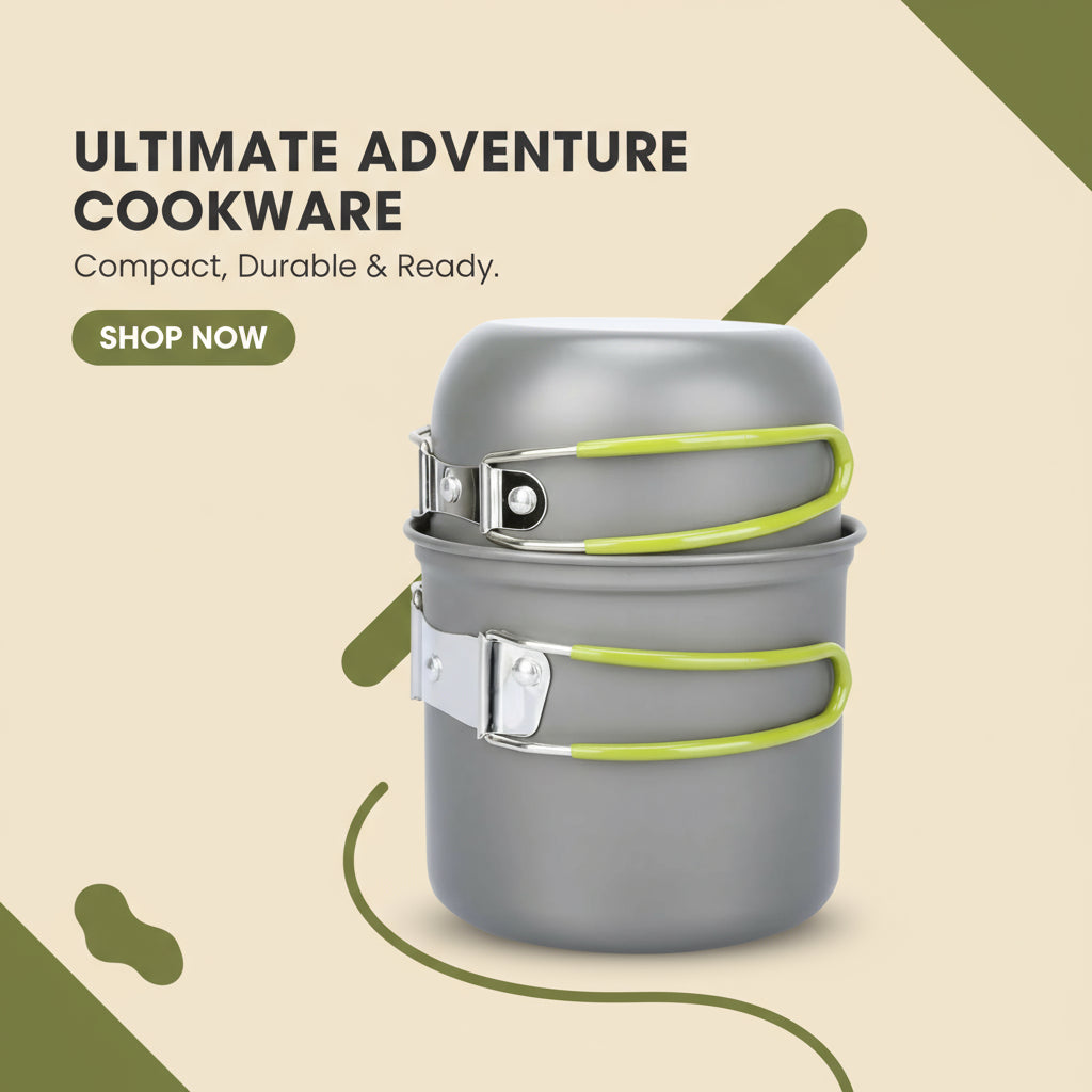 Ultralight Camping Cookware Kit - Complete Outdoor Cooking Set for Hiking & Survival