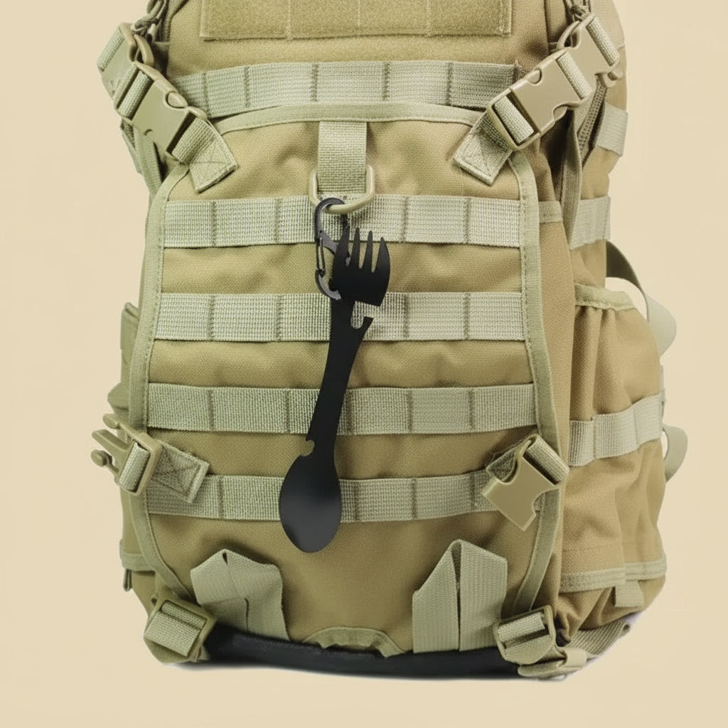 5-in-1 Multifunctional Survival Kit - Tactical Camping Utensils with Bottle Opener EDC Tool