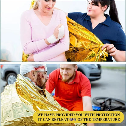 Emergency Survival Blanket - Waterproof Thermal Foil for Outdoor & First Aid