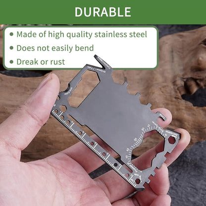 Stainless Steel Survival Card 46 Tools - Emergency Multitool Kit