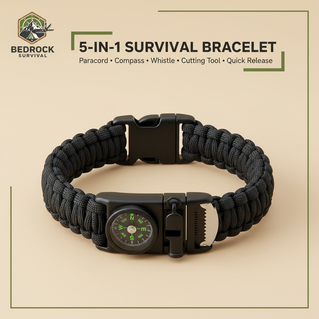 Tactical Survival Bracelet 5-in-1 Professional Photo