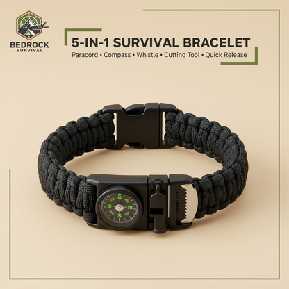 Tactical Survival Bracelet 5-in-1 Professional Photo